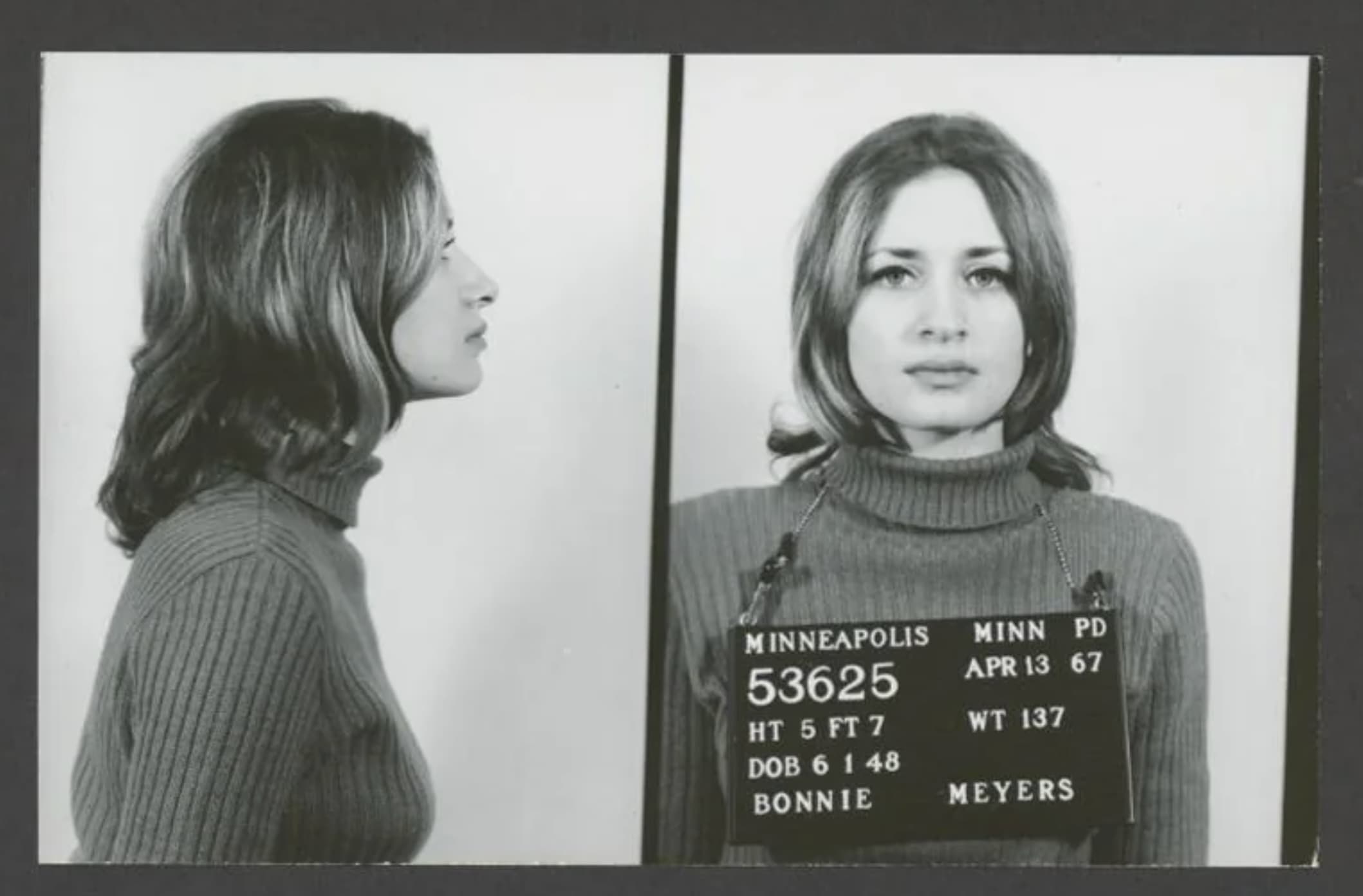 mugshots 1970s - Minneapolis 53625 Ht 5 Ft 7 Dob 6148 Bonnie Minn Pd Apr 13 67 Wt 137 Meyers